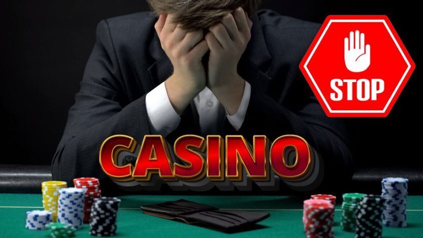 Casino Player and Stop Sign