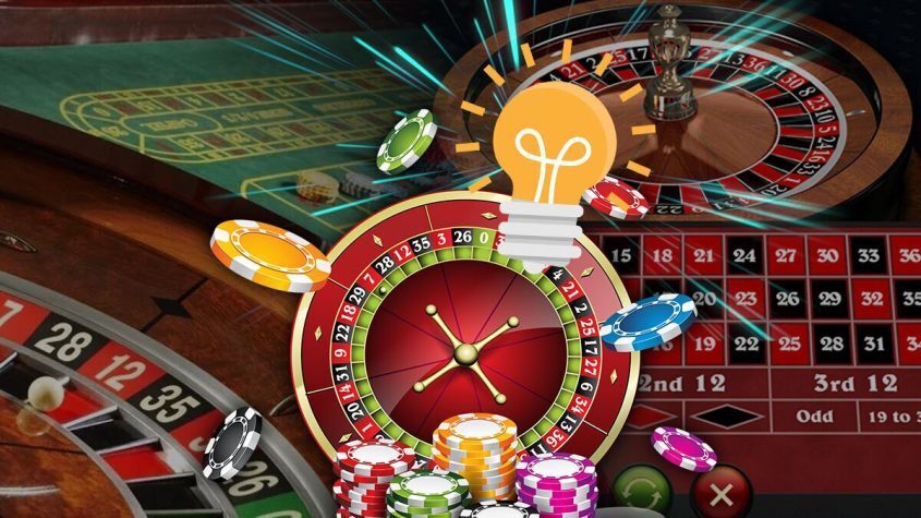 Roulette, Table, Chips, Coins, Light Bulb